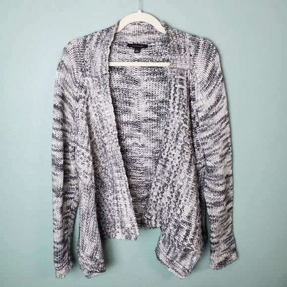 Ann Taylor Marled Gray Open Front Cardigan Sweater Size Large - Picture 1 of 7